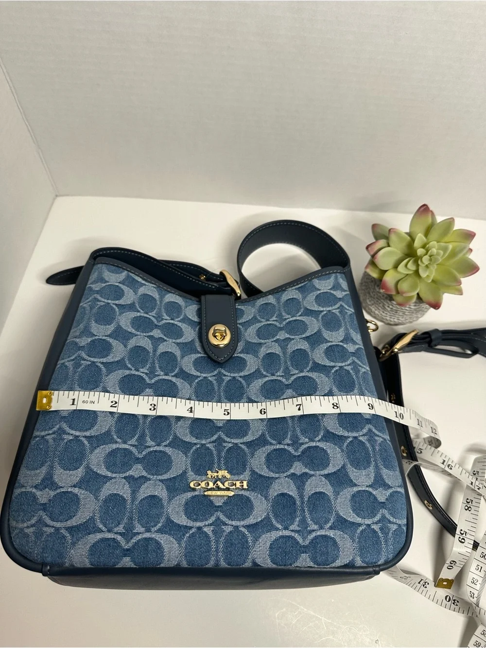 Coach Denim Signature Shoulder Bag in Blue